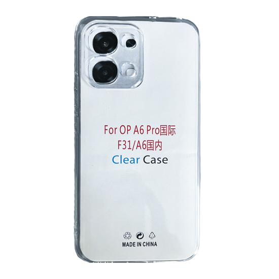 Capa Macio Silicone Com Moldura De Câmera Para Oppo A6 Pro Transparente